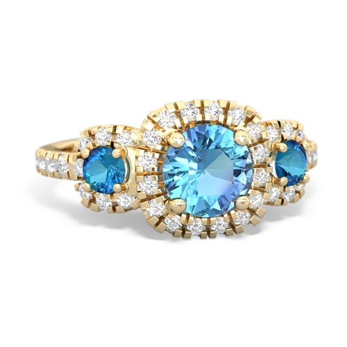 blue topaz-london topaz three stone regal ring