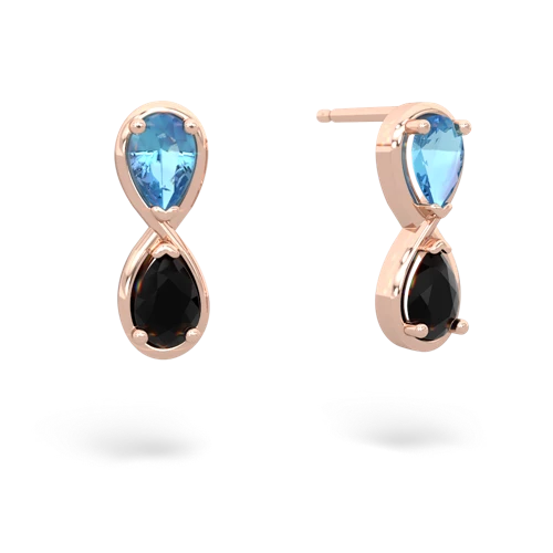 blue topaz-onyx infinity earrings