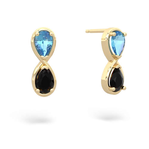 blue topaz-onyx infinity earrings