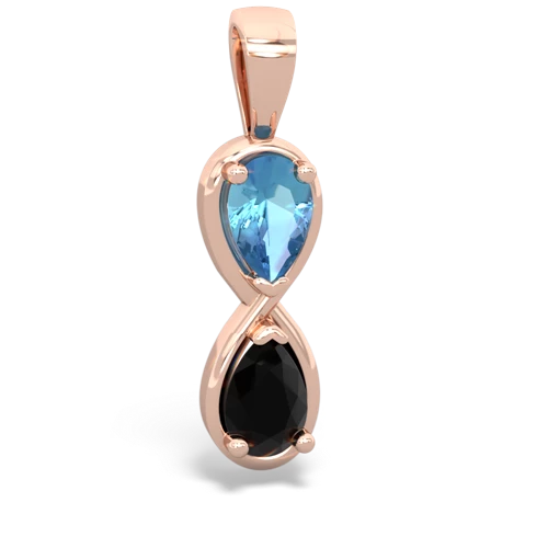 blue topaz-onyx infinity pendant