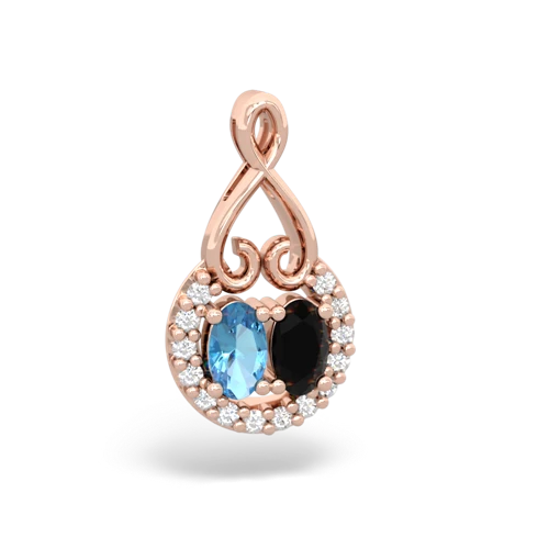 blue topaz-onyx love nest pendant