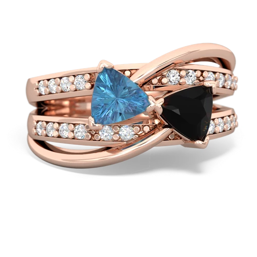 blue topaz-onyx couture ring
