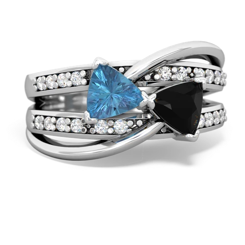 blue topaz-onyx couture ring