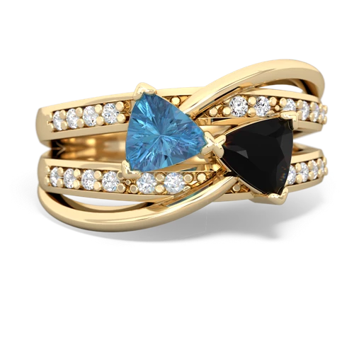 blue topaz-onyx couture ring