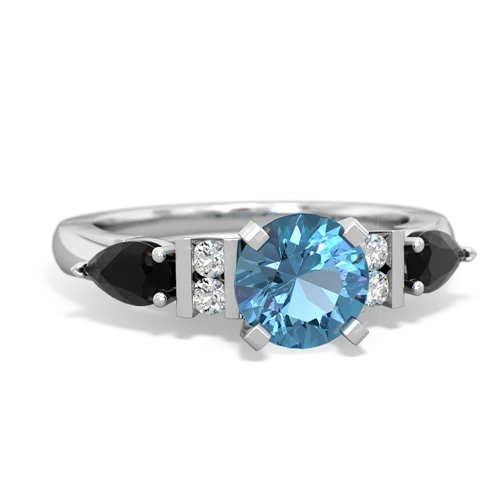 blue topaz-onyx engagement ring