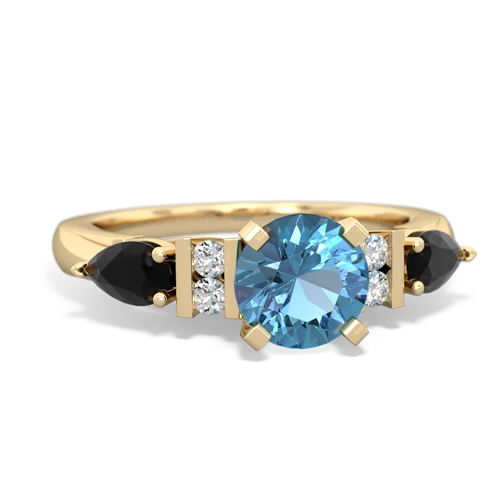 blue topaz-onyx engagement ring