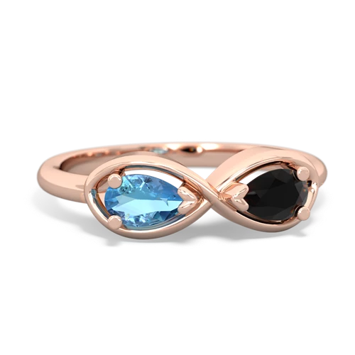 blue topaz-onyx infinity ring