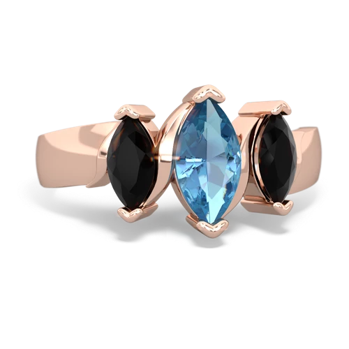 blue topaz-onyx keepsake ring