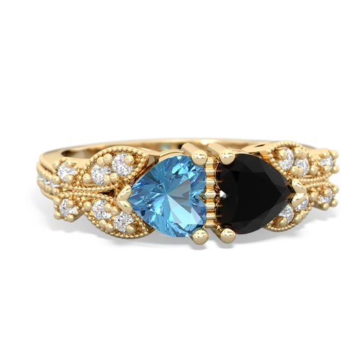 blue topaz-onyx keepsake butterfly ring