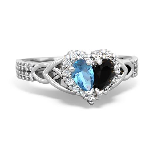 blue topaz-onyx keepsake engagement ring