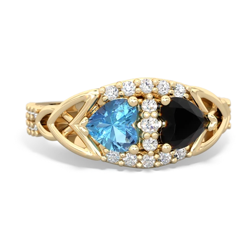 blue topaz-onyx keepsake engagement ring