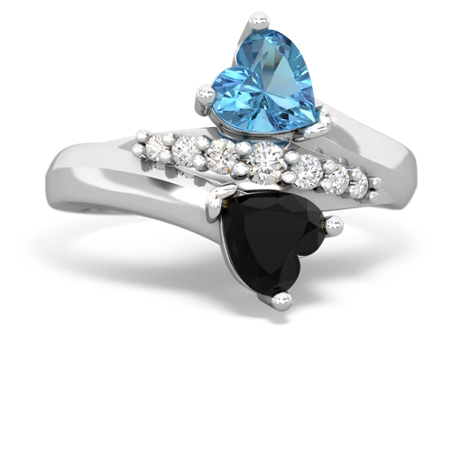 blue topaz-onyx modern ring