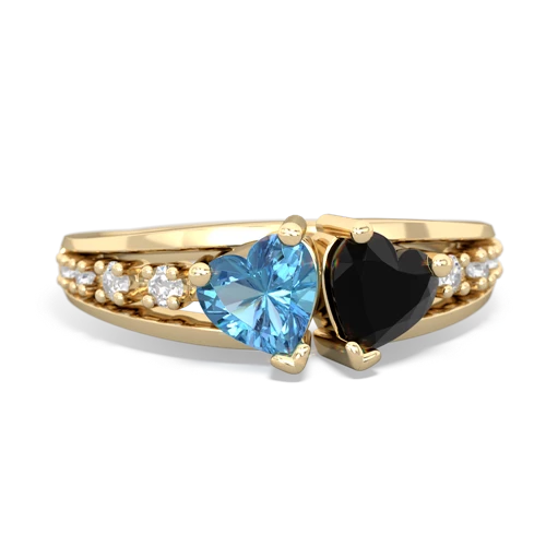 blue topaz-onyx modern ring