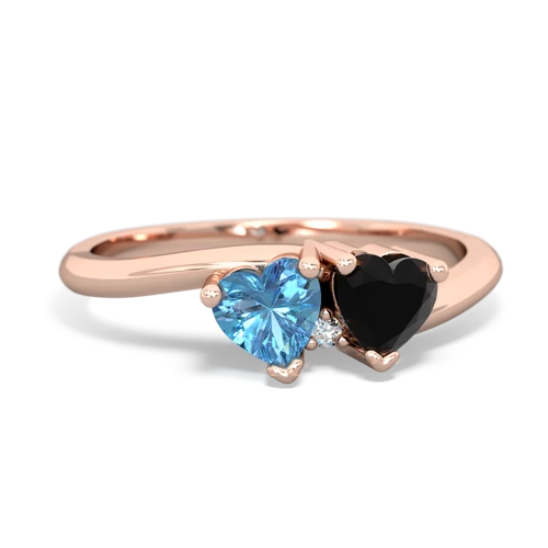 blue topaz-onyx sweethearts promise ring