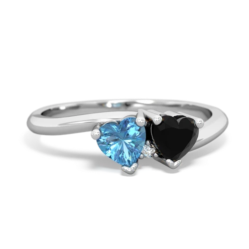 blue topaz-onyx sweethearts promise ring