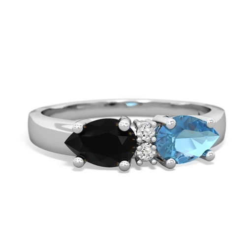 blue topaz-onyx timeless ring