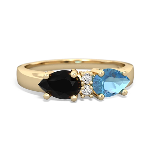 blue topaz-onyx timeless ring