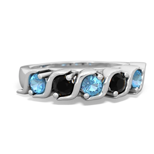 blue topaz-onyx timeless ring