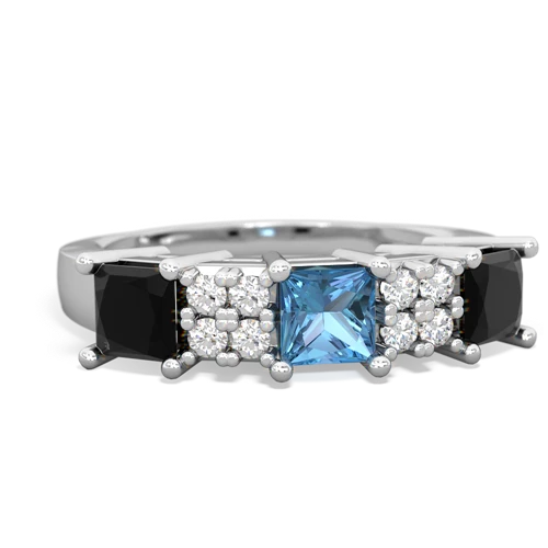 blue topaz-onyx timeless ring