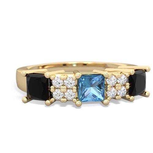 blue topaz-onyx timeless ring