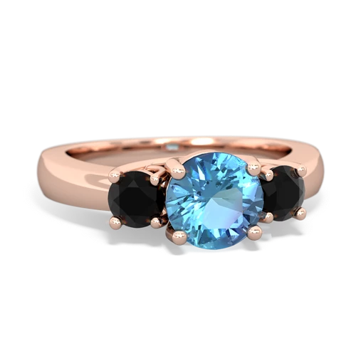 blue topaz-onyx timeless ring