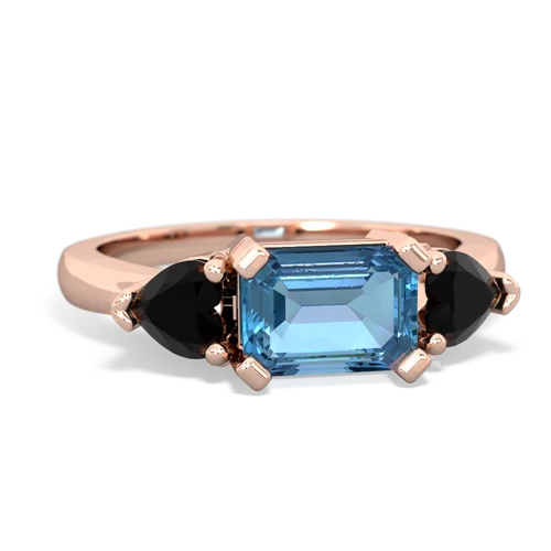 blue topaz-onyx timeless ring