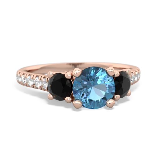 blue topaz-onyx trellis pave ring