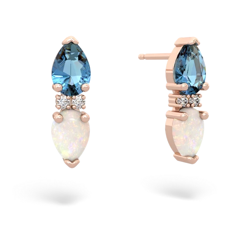 blue topaz-opal bowtie earrings