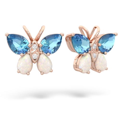 blue topaz-opal butterfly earrings