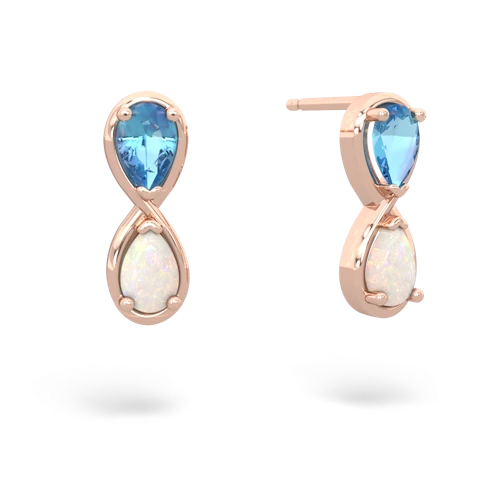 blue topaz-opal infinity earrings