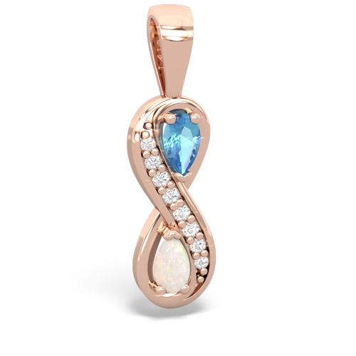 blue topaz-opal keepsake infinity pendant