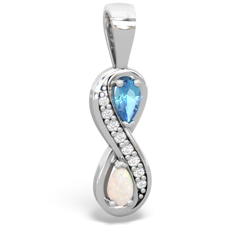 blue topaz-opal keepsake infinity pendant
