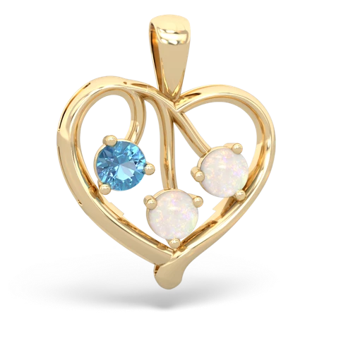 blue topaz-opal love heart pendant