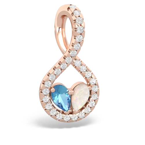 blue topaz-opal pave twist pendant