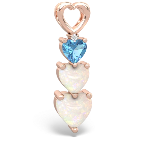 blue topaz-opal three stone pendant
