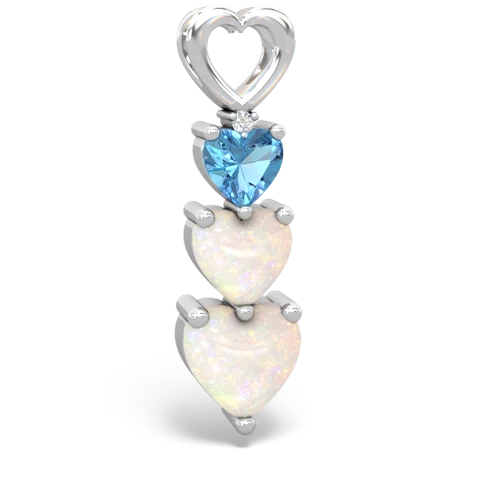 blue topaz-opal three stone pendant