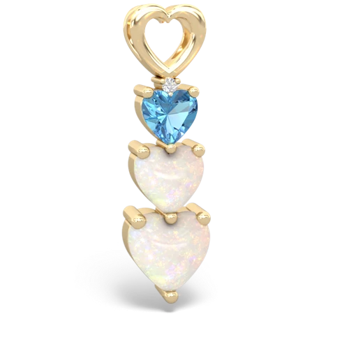 Blue Topaz Genuine Swiss Blue Topaz with Genuine Opal and Lab Created Sapphire Past Present Future pendant Pendant