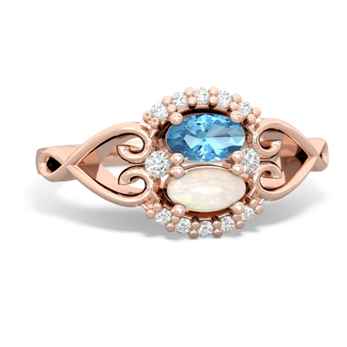 blue topaz-opal antique keepsake ring