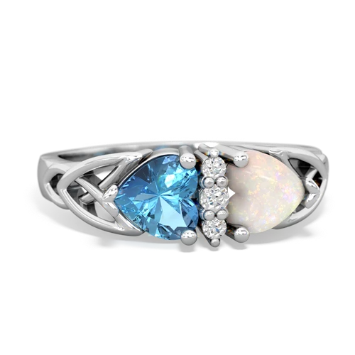 blue topaz-opal celtic ring