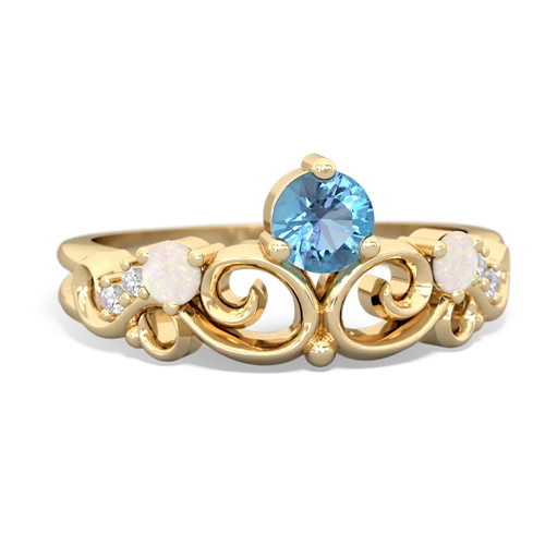 blue topaz-opal crown keepsake ring