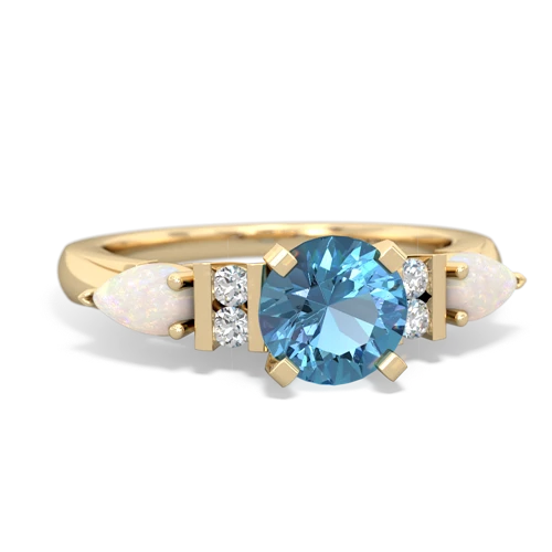 blue topaz-opal engagement ring