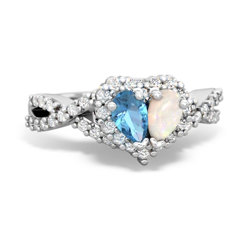 blue topaz-opal engagement ring