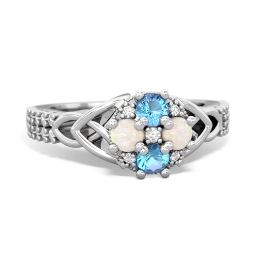 blue topaz-opal engagement ring