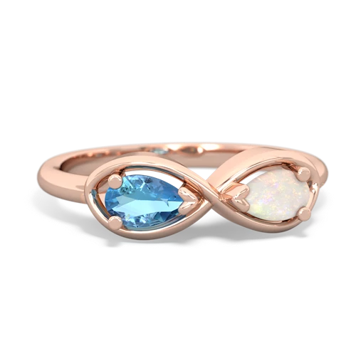 blue topaz-opal infinity ring