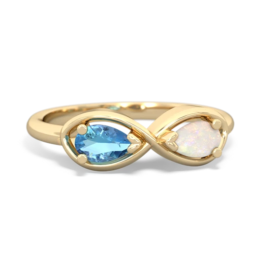 blue topaz-opal infinity ring