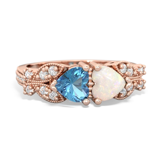 blue topaz-opal keepsake butterfly ring