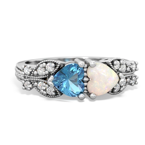 blue topaz-opal keepsake butterfly ring