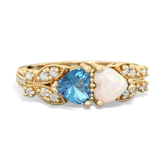 blue topaz-opal keepsake butterfly ring