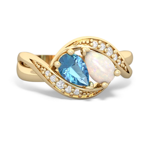 Blue Topaz Genuine Swiss Blue Topaz with Genuine Opal Summer Winds ring Ring