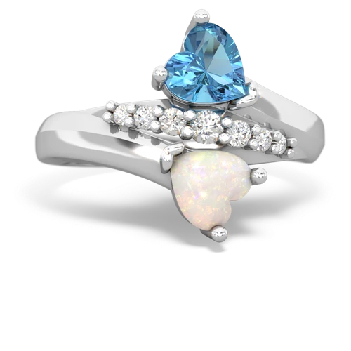 blue topaz-opal modern ring